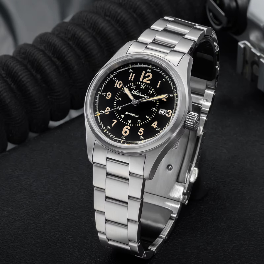 ADDIESDIVE Herrenuhr, Automatik, Edelstahl, Saphirglas, 20 ATM, Schwarz - Bild 4