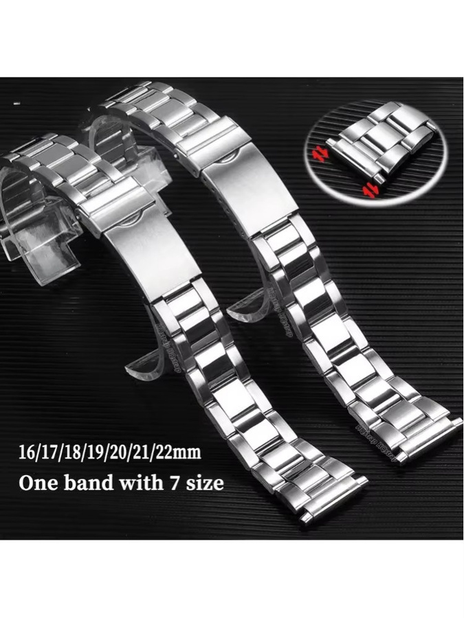 HQstrap Uhrenarmband Edelstahl, Silber, Unisex - Bild 5