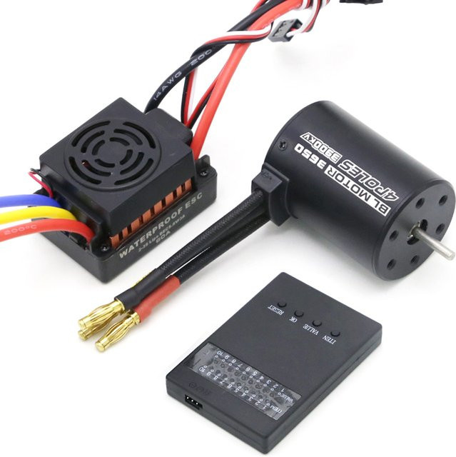 U-Angel-1988 Upgrade RC Wasserdichter Brushless Motor 60A ESC Programmierer, Motor Kit für 1/10 RC Auto Truck - Bild 1