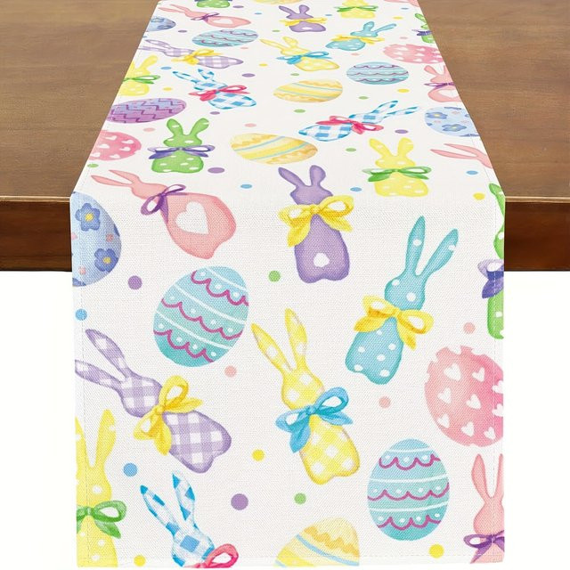 JIT Tischläufer Osterhasen-Ei-Design Mehrfarbig B/H/T: 90,0 x 33,0 x 33,0 cm - Bild 1