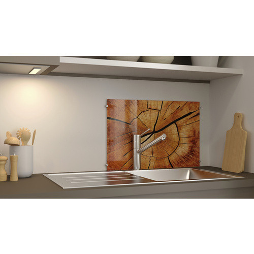 NOVADOORS Glasboard Circled Wood in Mehrfarbig mit Holzoptik und abstraktem Design - Bild 1