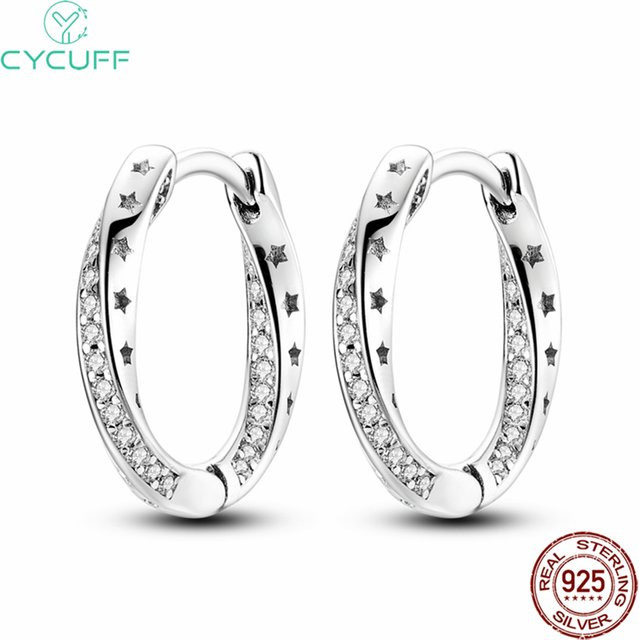 Cycuff Creolen, 925 Silber, Sterne, Damen - Bild 1