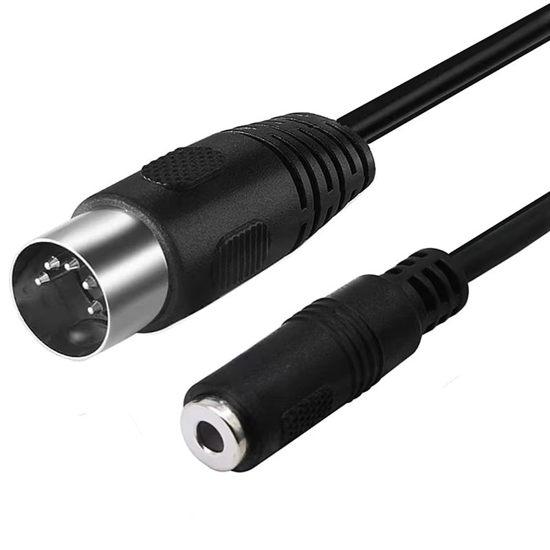 BSN Stereo-Audio-Adapterkabel von 3,5 mm Klinke auf 5-poligen MIDI-DIN-Stecker, Schwarz, Länge: 0,5 m - Bild 4