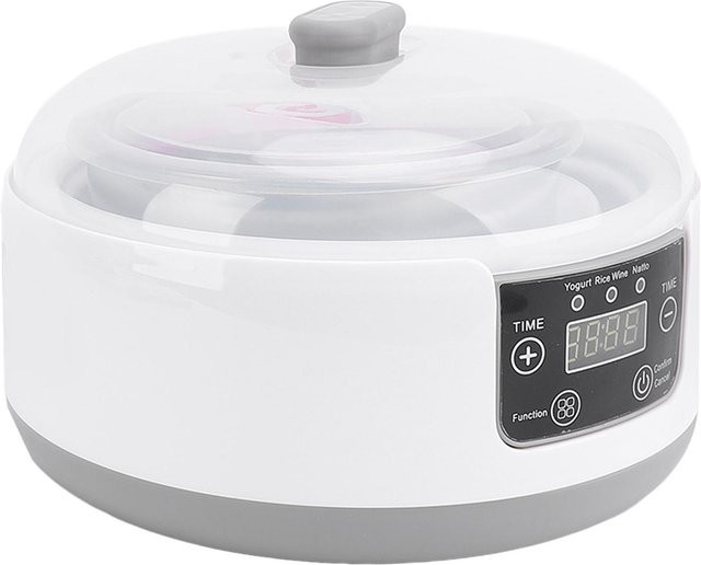 Elektrische Joghurtmaschine KaiSai Natto Maker mit Timer und Gläsern aus Edelstahl und Glas, Weiß, 1,2 l - Bild 1