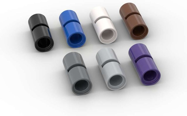 SixBricks Bausteine Pin Stecker, 10-teiliges Set, Weiß - Bild 1