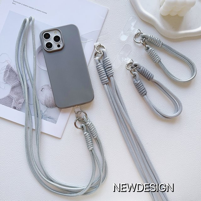 ZHANZHI Universelles Handy Lanyard als verstellbare Handschlaufe und dekorativer Anhänger in Schwarz und Grau - Bild 1