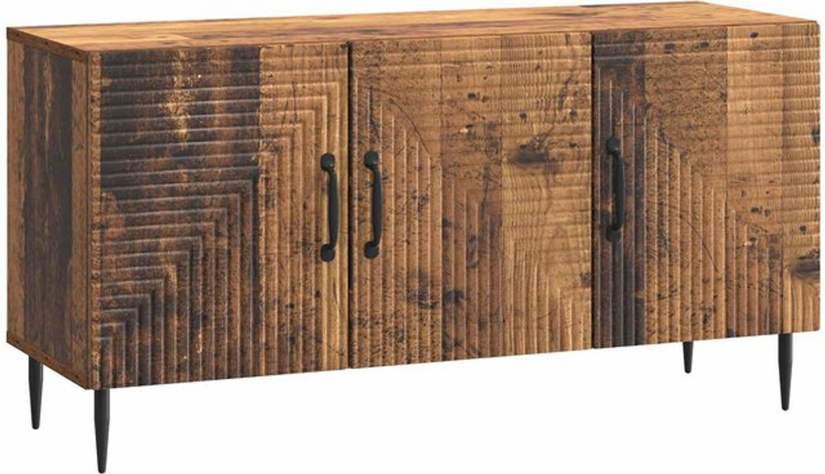 TV-Schrank im Retro Industrial Design von vidaXL aus Holzwerkstoff und Metall, Braun, B: 99 cm, T: 34,5 cm, H: 50 cm - Bild 1