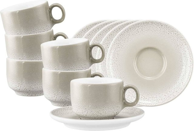 Seltmann Weiden Espressotassen mit Untertassen Sento Home, Weiß, 6er Set, 80 ml - Bild 1
