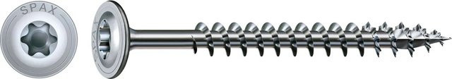 Spax Tellerkopf Holzschraube mit T-Star Plus-Antrieb aus Stahl in Silber, Durchmesser: 8 mm, Länge: 100 mm - Bild 1
