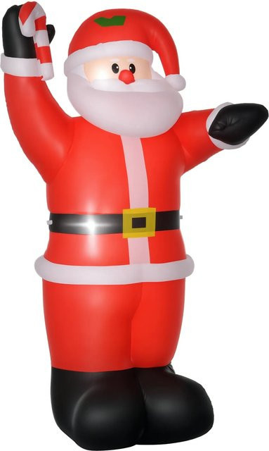 HOMCOM Aufblasbare Weihnachtsdekoration aus Polyester in Rot, Weiß und Schwarz, B: 90 cm, T: 160 cm, H: 240 cm - Bild 1