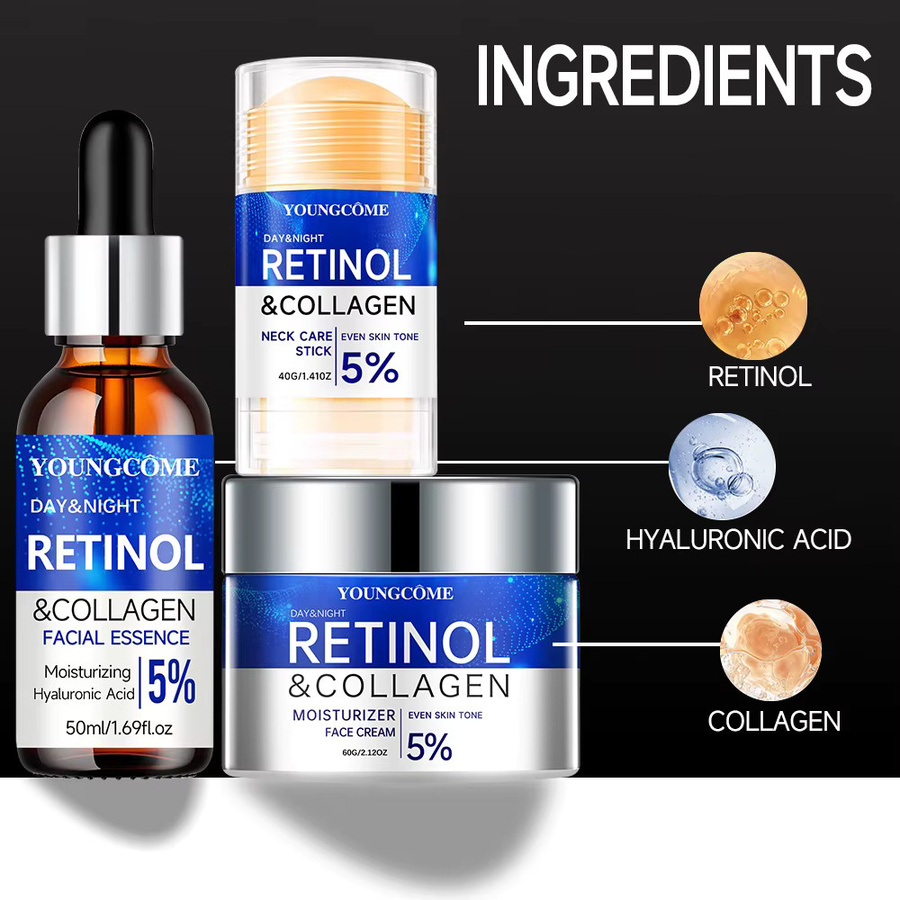 YOUNGCOME Hautpflege-Set mit Retinol und Kollagen, Creme und Serum - Bild 3
