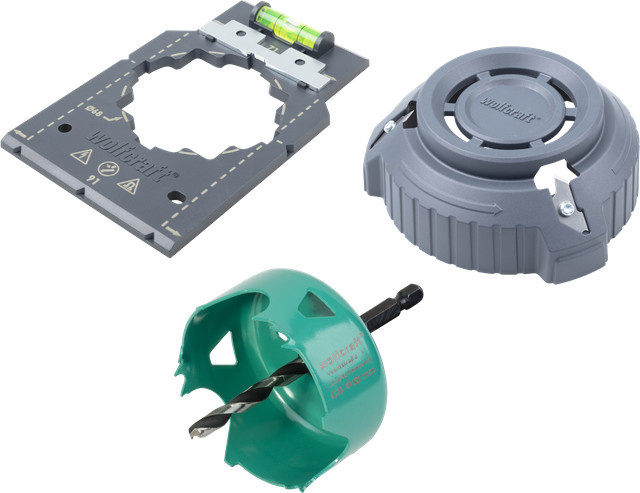 Wolfcraft Bohrkronen-Set 3teilig aus Stahl mit 68mm Durchmesser - Bild 1