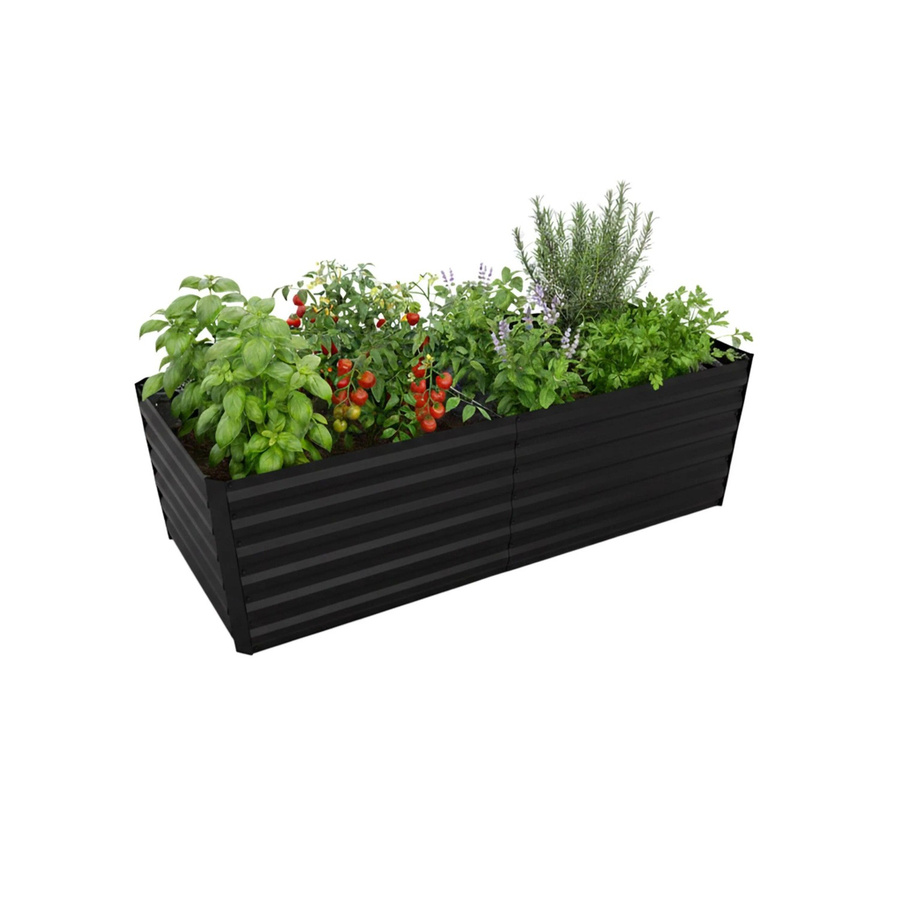 Wetterfestes Relaxdays Hochbeet aus verzinktem Eisen in Schwarz, B/T/H: 180 x 57 x 90 cm - Bild 2