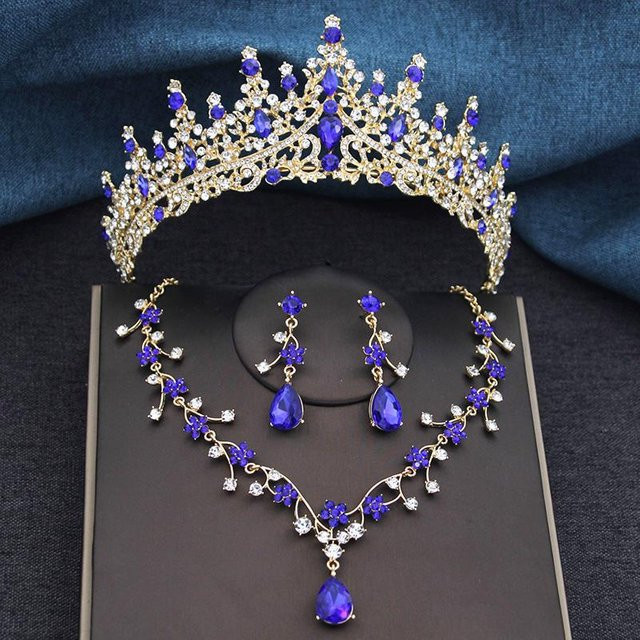 YIRAN Jewelry Schmuckset, 3-teilig, Messing, Kristall, Weiß, Damen - Bild 1