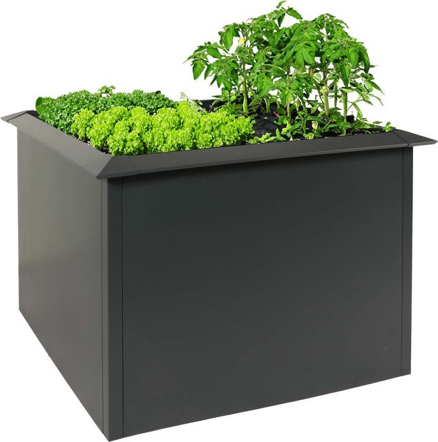 Metallhochbeet MCW-N24 als Gemüsebeet und Blumenkasten aus Eisen in Anthrazit, B/T/H: 78 x 110 x 110 cm - Bild 1