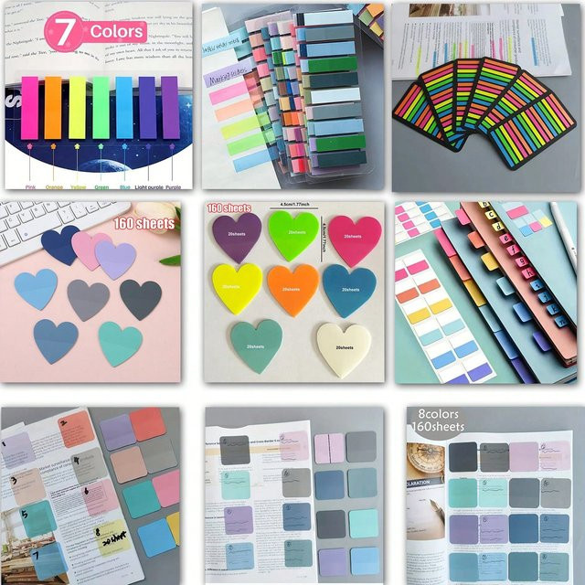300 Blatt ultradünne Indexaufkleber aus transparentem PET zum Markieren von Büchern und Dokumenten, Multicolor - Bild 1
