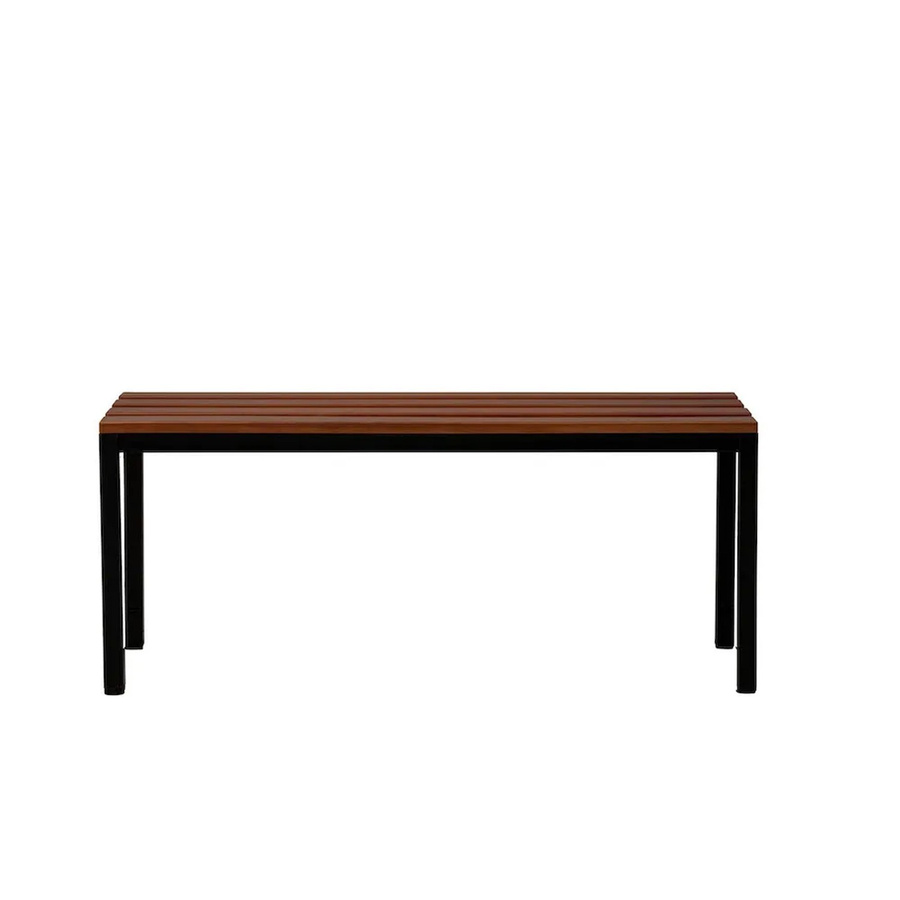 PROREGAL Sitzbank Seal freistehend aus Holz und Stahlblech, Schwarz/Buche, H x B x T: 40 x 100 x 40 cm - Bild 2