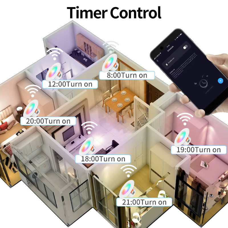 AVACOM Smart LED Einbauleuchte RGBCW mit Tuya Bluetooth und Smart Life App-Steuerung, dimmbar, weiß, 15W - Bild 6