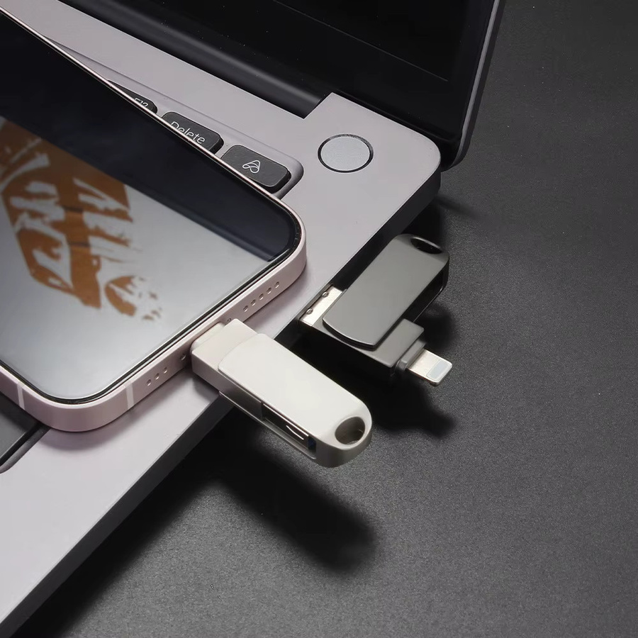 JASTER USB 3.0 Flash-Laufwerk Metall-Pendrive für iPad und iPhone in Schwarz oder Silber - Bild 3