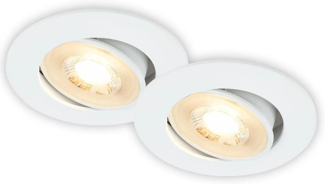 Brilo LED-Einbauleuchten Besi Weiß 2er-Set Ø 8 cm - Bild 1