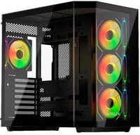 Krux ATX Tower-Gehäuse in Schwarz mit USB-A, USB-C und 3,5 mm Klinkenanschluss - Bild 1