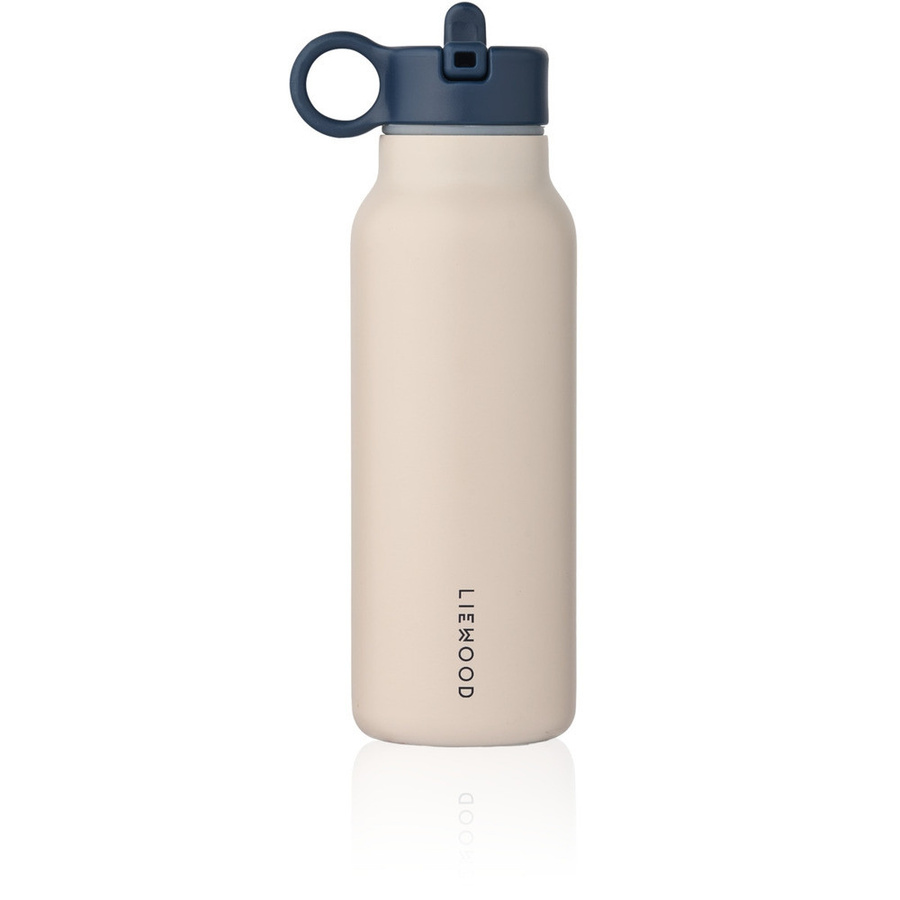 Liewood Falk Wasserflasche mit Pandadeckel aus Edelstahl und Silikon, Farbe: Sand, 350 ml - Bild 1