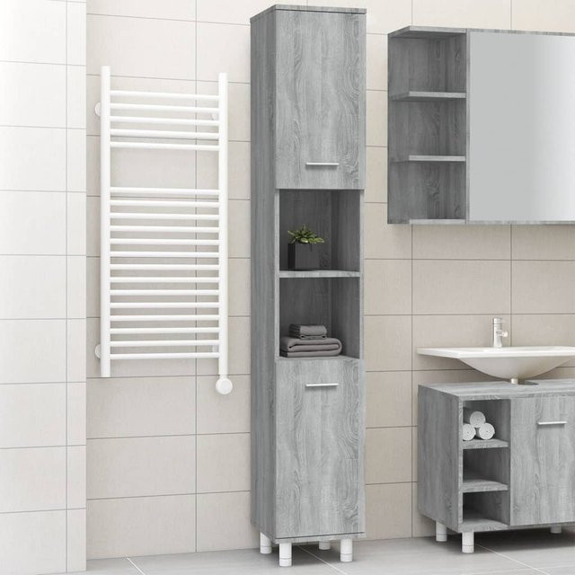 vidaXL Badezimmerschrank Sonoma Grau aus Holzwerkstoff B/T/H: 30 x 30 x 179 cm - Bild 3