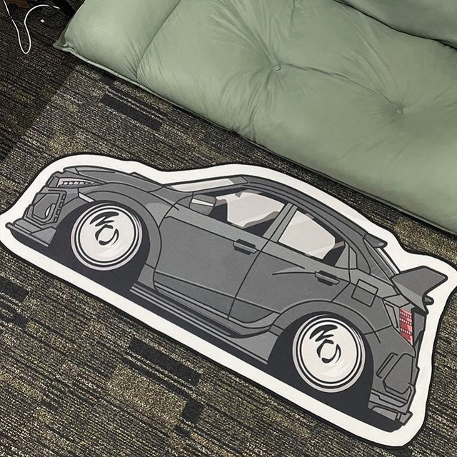 VIKAMA Cartoon Trend Teppich Grau rutschfest für Wohnzimmer und Schlafzimmer - Bild 1
