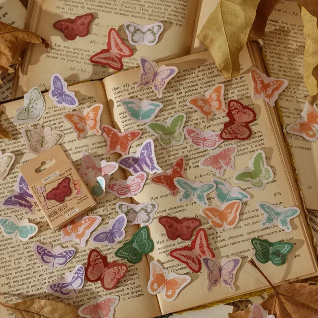 46 Stück Schmetterling Aufkleber von leaffei in Multicolour für Scrapbooking und Planer Dekoration - Bild 1