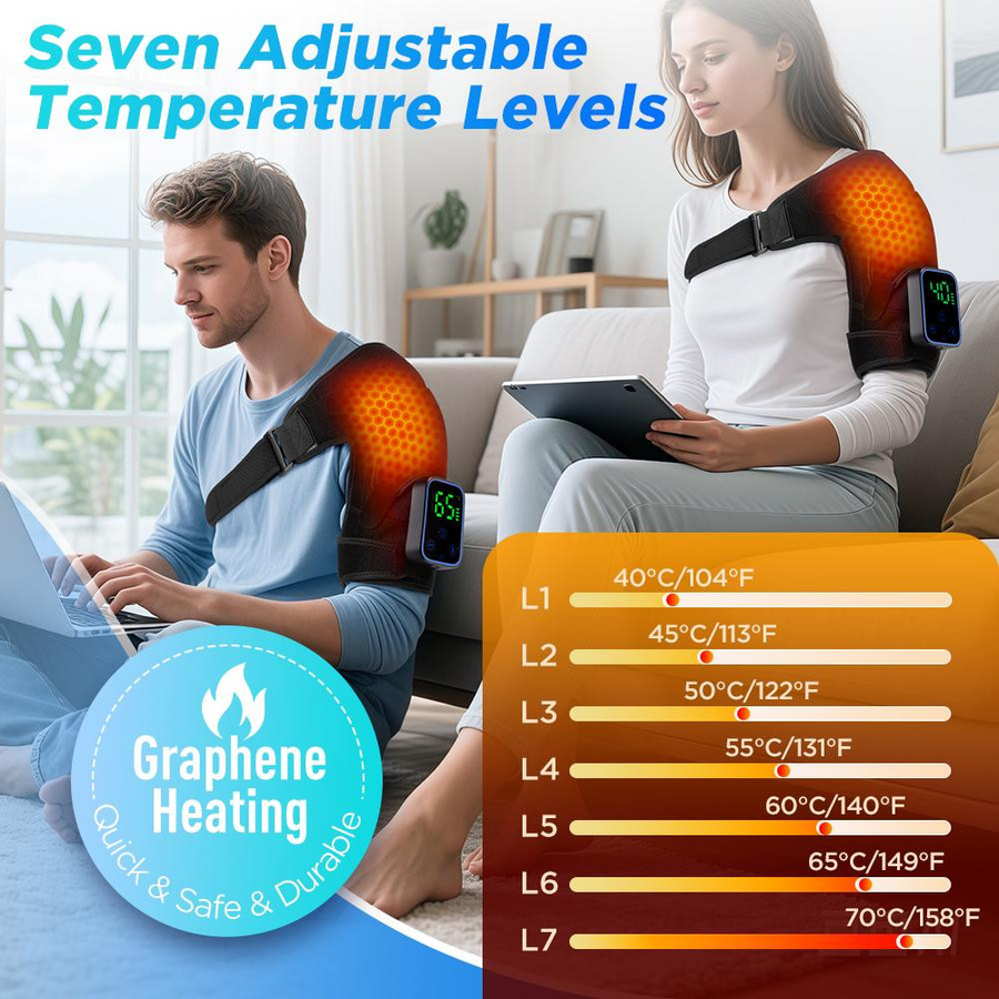 Abnehmbare kabellose elektrische Heizung Vibration Massagegerät Schulter Knie Massagegürtel BH - Bild 2