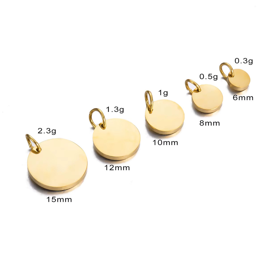 ID-Tag-Charms Messing, Gold, Unisex - Bild 2