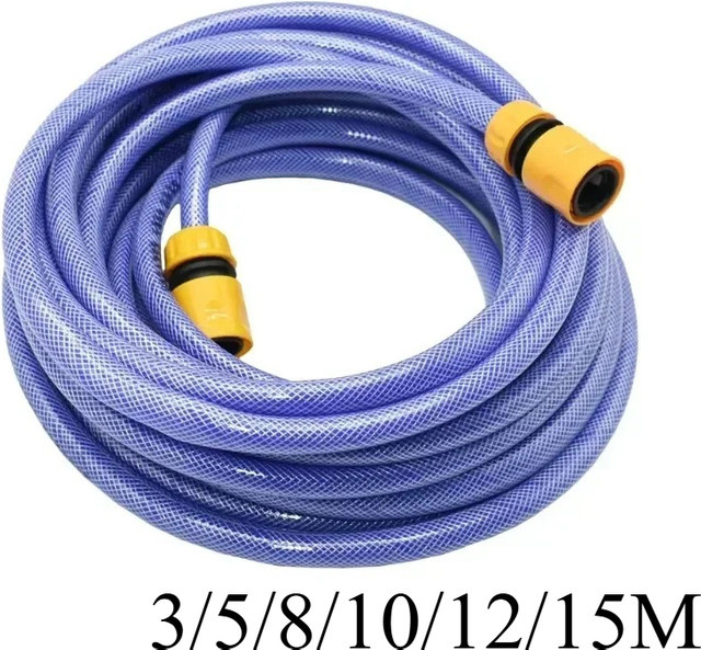 Blauer PVC Gartenschlauch mit 1/2 Zoll Anschluss für die Gartenbewässerung und Autowaschanlage - Bild 1