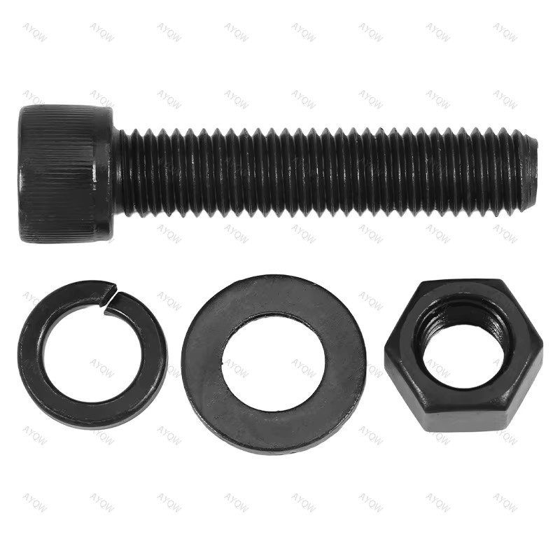 200-teiliges M4 Schraubenset aus legiertem Stahl in Schwarz mit Sechskantschrauben, Muttern und Unterlegscheiben - Bild 5