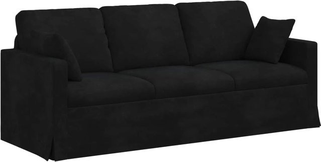 vidaXL Sofa in Schwarz aus Samt mit Metallrahmen, Breite: 198 cm, Tiefe: 78 cm, Höhe: 80 cm - Bild 1