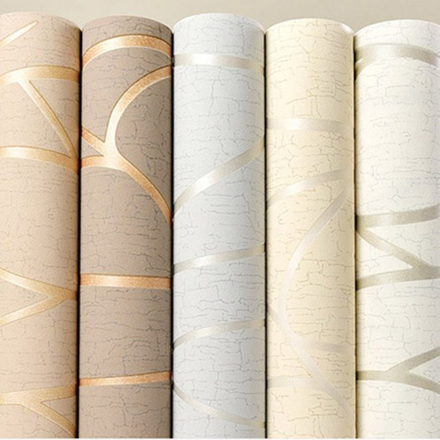 Selbstklebende Vliesstoff-Tapete in Beige mit modernem abstraktem Design im europäischen Stil - Bild 1