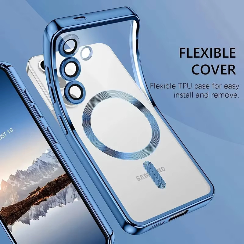 Transparente magnetische Handyhülle für Samsung Galaxy A56 A55 A54 A36 A35 A34 A26 A25 A24 A17 A16 A15 A14 A07 A06 A05 in Grün - Bild 2