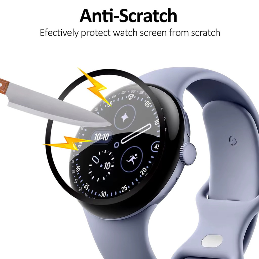 3D-Displayschutzfolie für Google Pixel Watch 3 und 4 (41 mm und 45 mm), transparent, HD-klar und kratzfest - Bild 3