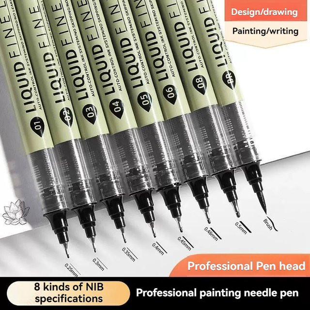 Micron Fineliner-Stifte mit schwarzer Tinte, 8 Stück für Künstler und Profis - Bild 1