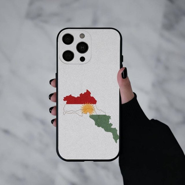 Mart43-1 Handyhülle mit Kurdistan Flagge in Schwarz für iPhone 17 Pro, 16, 15, 14, 13, 12, 11, XR und Plus Modelle - Bild 1