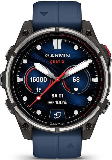 Garmin quatix 8 Pro Smartwatch, Titan, Saphirglas, Silikonarmband, Schwarz - Bild 1