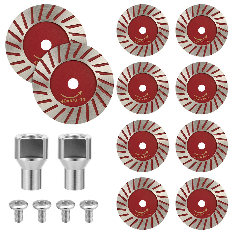 10-teiliges Diamant-Trennscheiben-Set für Kreissägen mit 40 mm Durchmesser und Aluminiumschaft inklusive Schraube - Bild 6