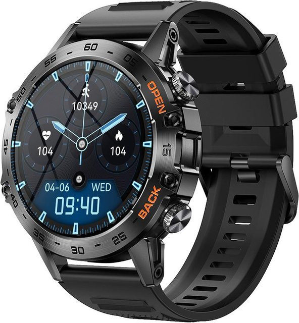 MEVADEN Smartwatch für Herren mit 1,39 Zoll IPS-Bildschirm, Bluetooth Call, Sport Fitness Tracker mit Pulsmesser, Schwarz - Bild 1