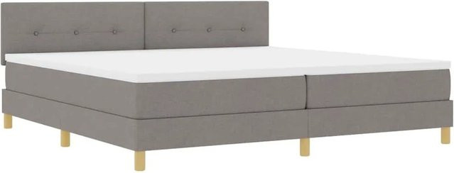 vidaXL LED Boxspringbett mit Matratze in Taupe, Hybrid-Matratratze mit USB-Anschluss und Unterbettbeleuchtung, B/T: 200 x 200 cm - Bild 1