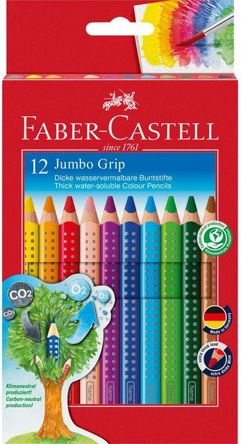 Faber-Castell Jumbo Grip Buntstifte 12er-Set Multicolor aus Holz - Bild 1
