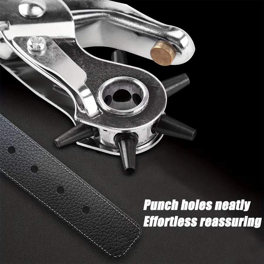 Professionelles Locher-Werkzeug aus Metall in Silber für Leder, Gürtel, Uhrenarmbänder und Handtaschengurte - Bild 4