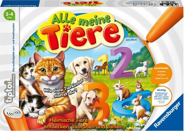 RAVENSBURGER tiptoi Alle meine Tiere Lernspiel ab 3 Jahren - Bild 1