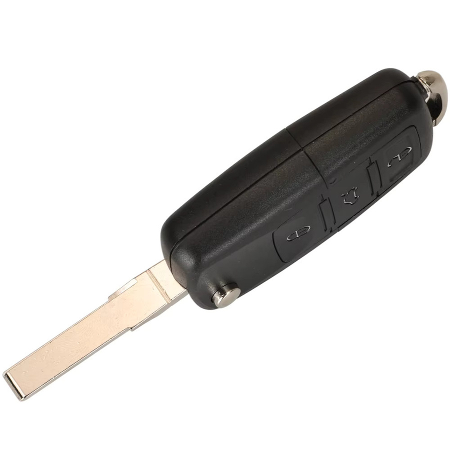 Jingyuqin Remote Key mit 3 Tasten und 315 MHz ID48 Chip für Volkswagen VW Bora Golf Sharan Passat Leon Toledo in Schwarz und Weiß mit HU66 Klinge 1J 0959753 DJ - Bild 3