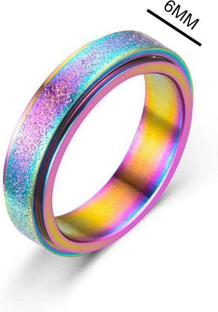 Angstring Fidget Spinner Ring, Edelstahl, Unisex, Bunt - Bild 1