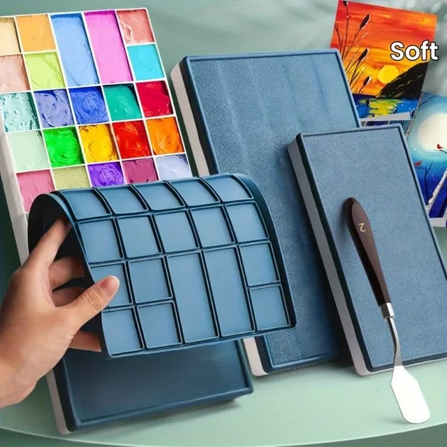 Tragbare Aquarell-Pigmentbox mit weicher Gummiabdeckung für professionelle Künstler - Bild 1