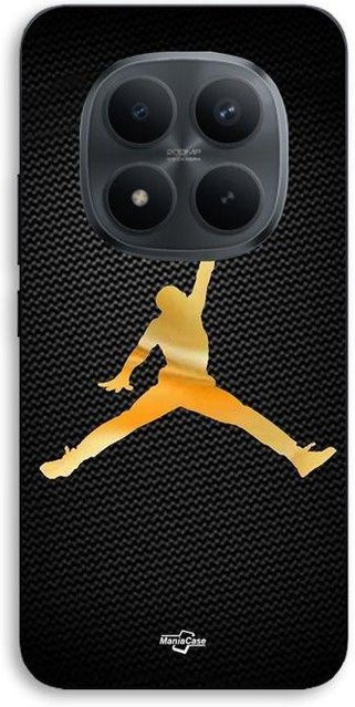 MANIACASE Silikon TPU Handyhülle für Xiaomi Redmi Note 15 Pro Plus 5G mit Jordan 23 Logo in Schwarz/Gold - Bild 1